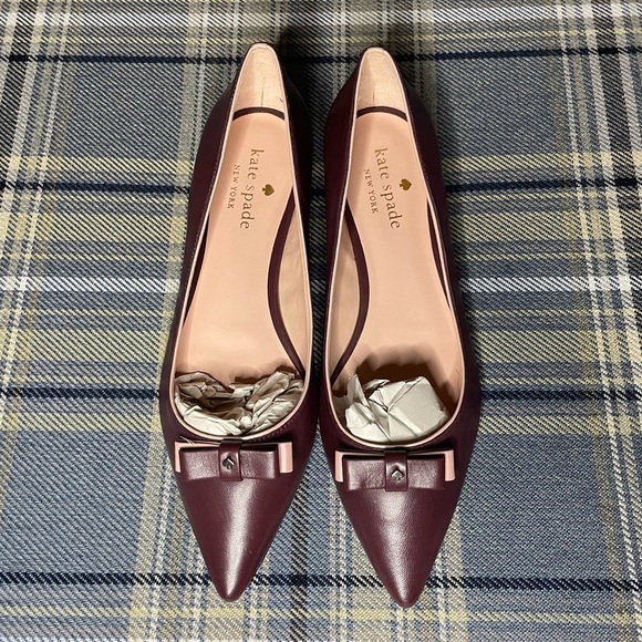 kate spade Shoes - Kate Spade Burgundy Neely Flats w/ bow